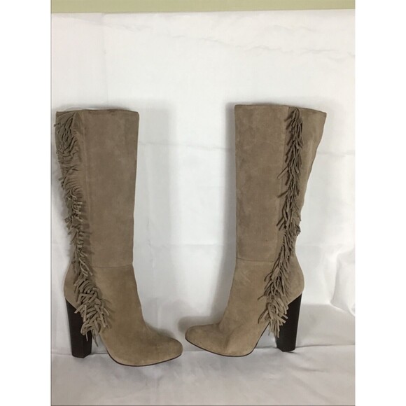 Gap Women Tall Over the Knee Side Fringe Boots Sz. 10 Beige EUC - Picture 2 of 8